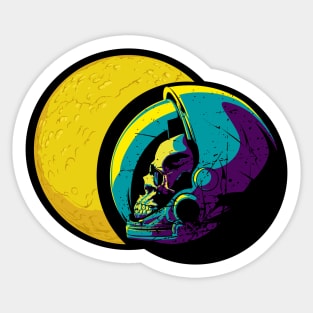 Moon. Astronaut. Sticker